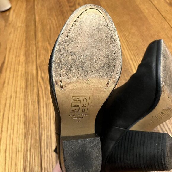Rag & Bone Boots Newbury Ankle Booties Heels Black Leather Size 39 (8.5-9) - Picture 6 of 9